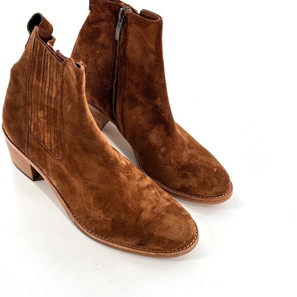 Paul Green Women Sante Western Cowboy Italian Brown Suede Boots size 7 - Picture 6 of 9